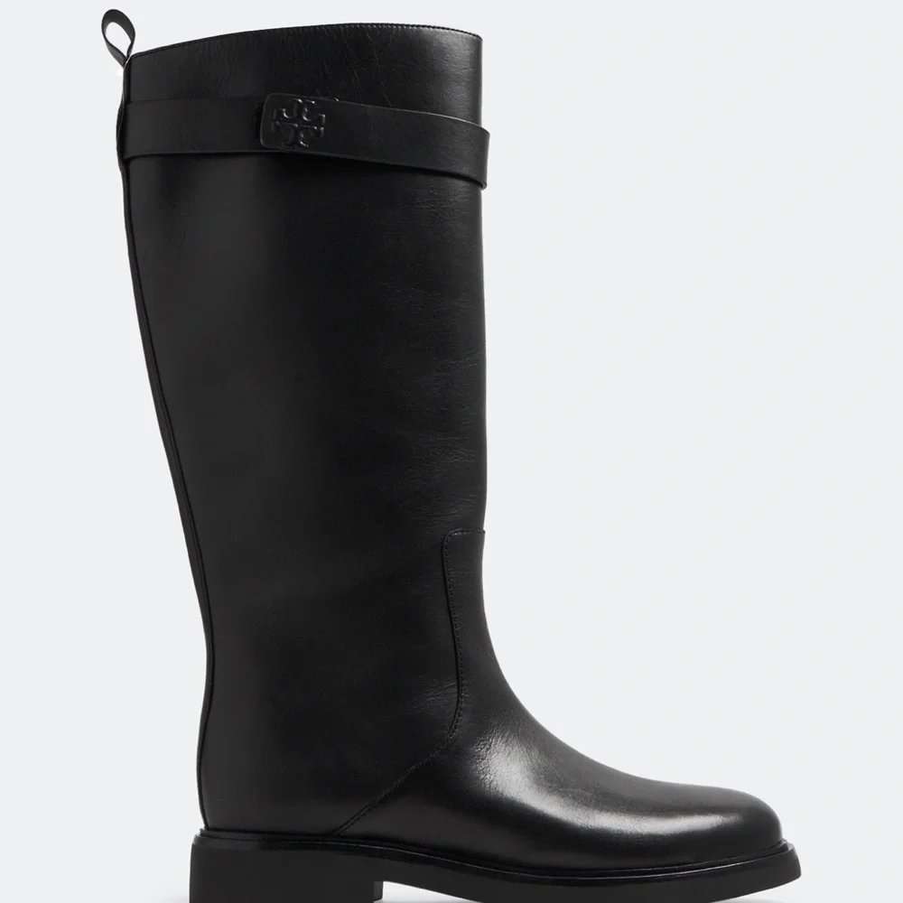 Tory Burch Black Leather Over-the-Knee Riding Boots